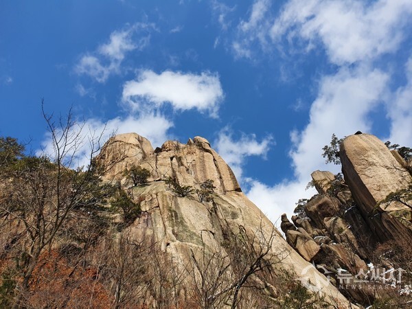 도봉산 선인봉. 도봉산은 최고봉인 자운봉, 만장봉과 더불어 선인봉을 ‘삼형제 봉우리’라고 칭하기도 한다. ‘선인봉’은 해발 708m의 암봉으로 암벽등반의 명소로서 표범길, 박쥐길 등의 이름이 붙여진 40여개의 암벽등반 루트가 있는데, 필자는 과거 박쥐길로 선인봉 암벽등반을 하곤 하였다.