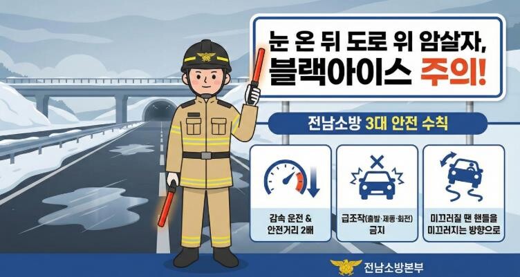 전남소방, 폭설 뒤 찾아오는 